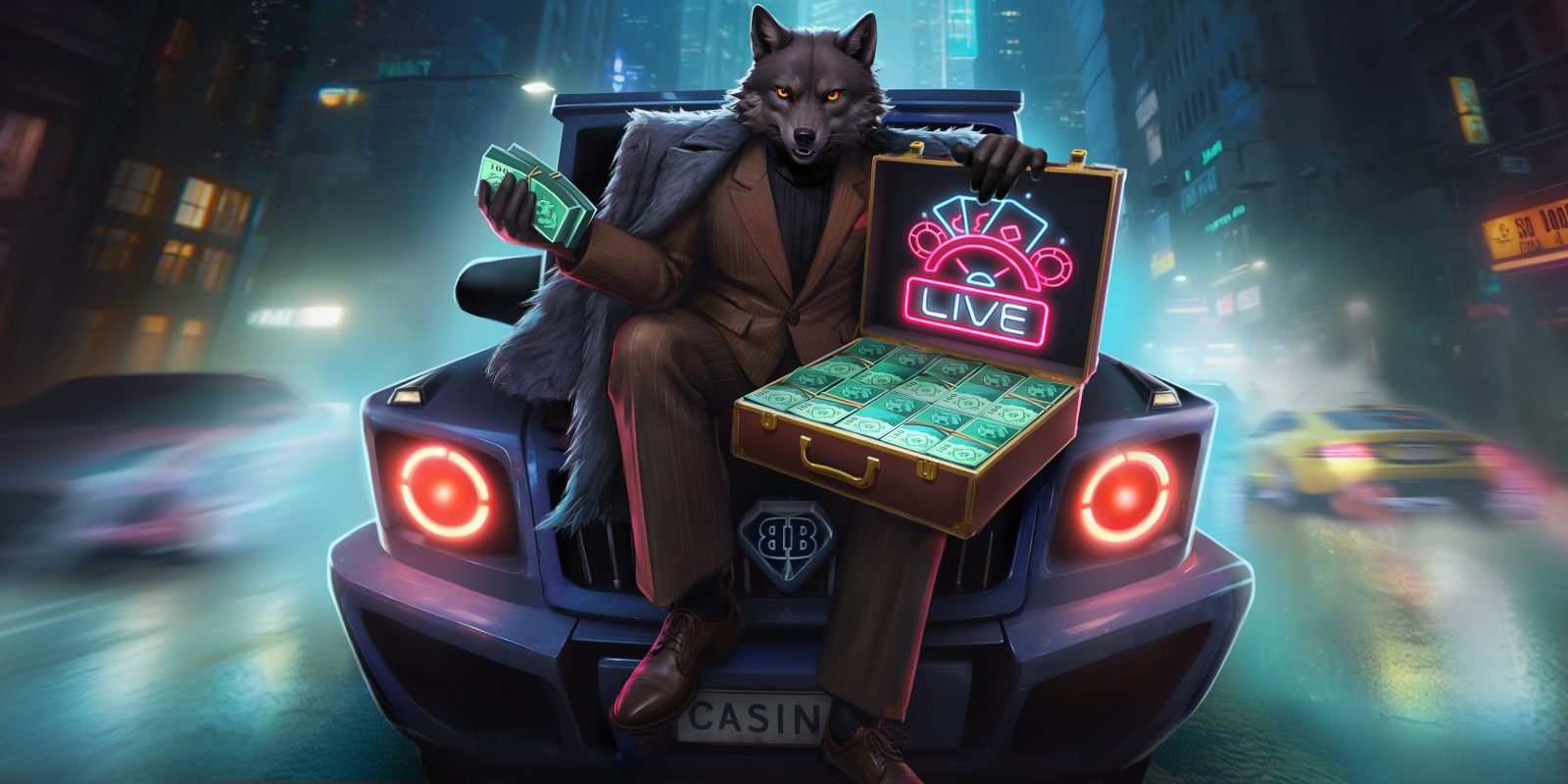 Elegante estudio de casino en vivo